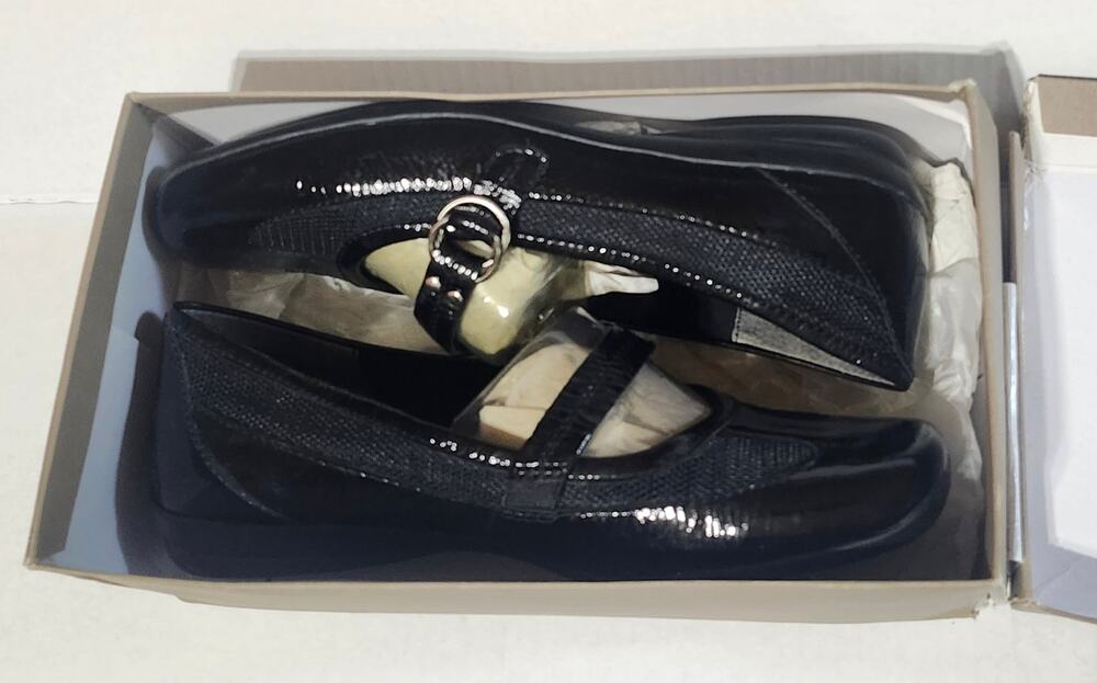 Easy Spirit Esallegra Womens 8.5 W Black Patent Mary Jane Comfort Shoes 83276